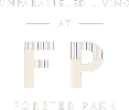 A black and white image with the words "Unparalleled Living at Forster Park".